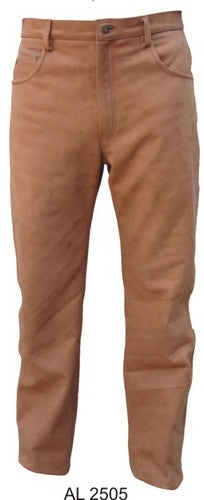 Men's Plain Brown Five Pocket Rider Pants