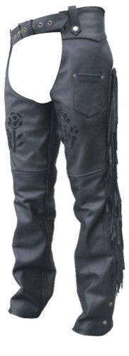 Black Rose Lined Chaps for Pro Ladies