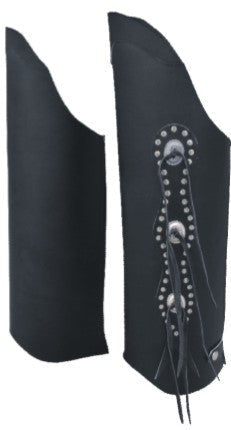 Classic Studded Leggings with Three Conchos in Hard Cowhide