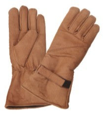 Brown Padded Riding Gloves with Velcro Strap Elite -