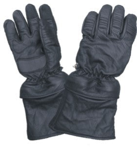 Naked Leather Riding/Padded Gloves with Zippered Pro Cuff