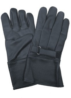 Fleece Lined Lambskin Leather Riding Gloves with Velcro Strap Gear