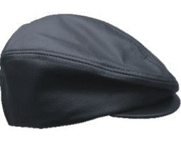 Black Leather Ascot Elite Cap