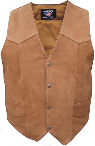 Brown Basic Plain Buffalo Rider Vest