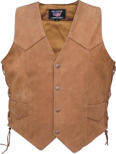 Authentic Brown Side Laced Buffalo Vest