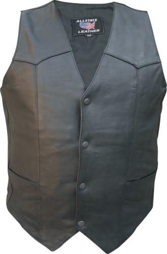 Basic Plain Naked Buffalo Leather Vest Gear