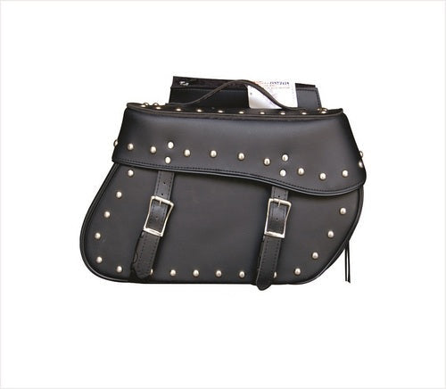 Large studded throw-over PVC motorcycle Saddle Bag Gear