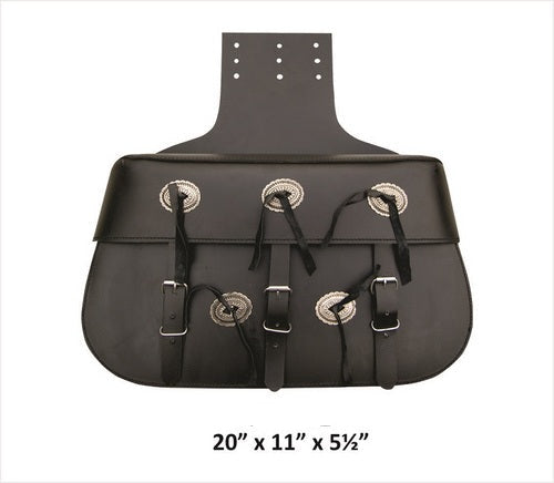 X-Large Plain throw-over Leather motorcycle Saddle Elite Bag