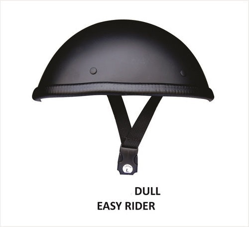 Flat Black Easy Rider Novelty Helmet with Y Straps Rider -