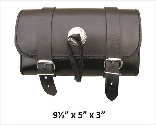 Small Plain Leather motorcycle tool Pro bag