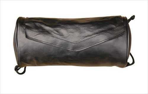 Soft Premium leather plain motorcycle tool bag Velcro closure.