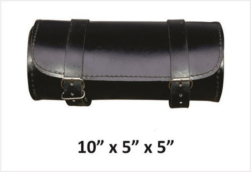 Plain round leather motorcycle tool Pro bag