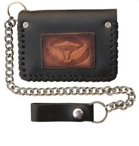 Bi-fold Chain Wallet with Buffalo Elite Head