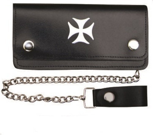 6.5 Inch Biker Chain Wallet with 6 pockets and Chopper Rider Cross