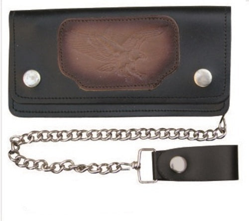 6.5 Inch Biker Chain Wallet with 6 pockets and Flying Rider Eagle