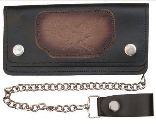 7.5 Inch Biker Chain Wallet with 5 pockets and Flying Rider Eagle