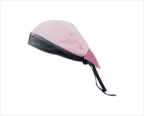 Pink Cotton Skull Cap with Black Pro Leather