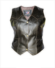 Retro Brown Basic Plain Buffalo Vest Gear