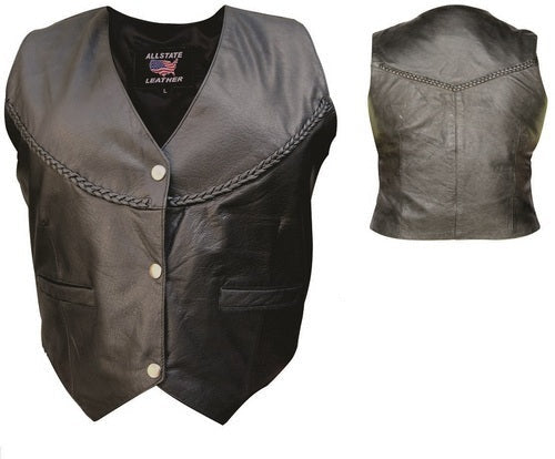 Classic Ladies Braided Lambskin Vest