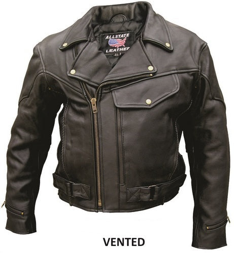 Men's Vented Naked Cowhide Rider Jacket