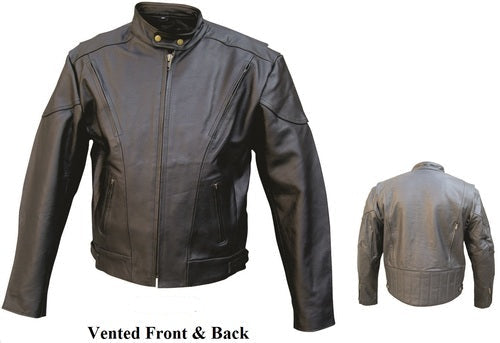 Men's Euro Collar Cowhide Jacket Gear