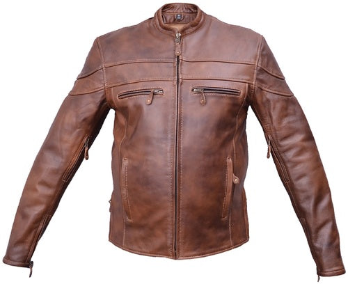 Classic Men's Cafe Brown Vented Touring Jacket