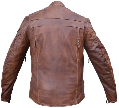 Classic Men's Cafe Brown Vented Touring Jacket