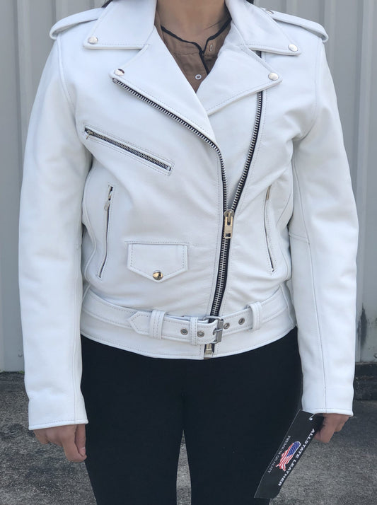 Ladies Basic White Cowhide Pro Jacket