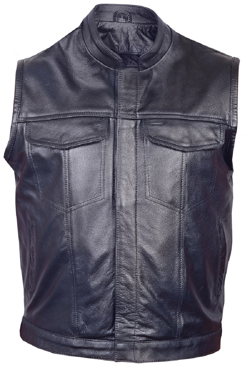 Authentic Club Ready Denim Style Leather Vest