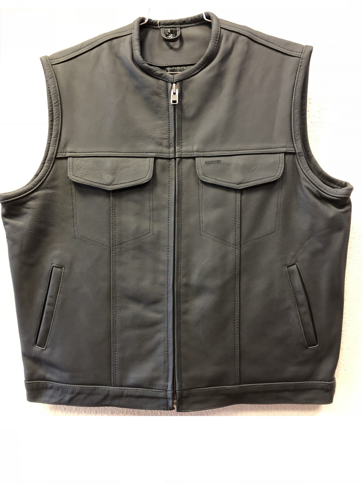 Zippered Front Denim Style Club Pro Vest