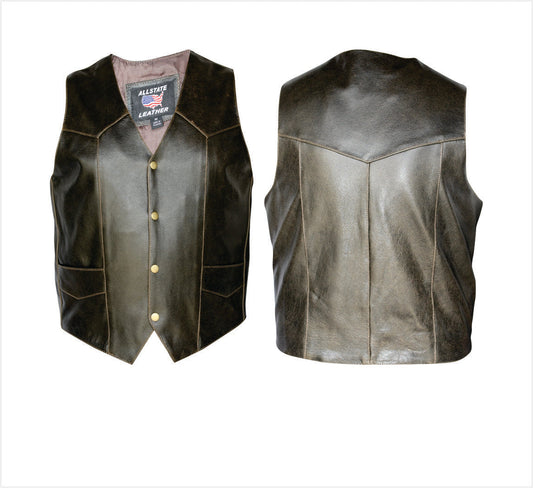 Plain Retro Brown Buffalo Vest Gear