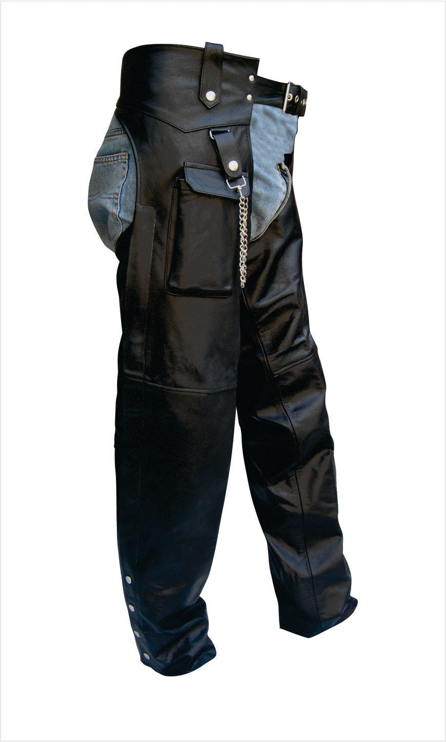 Authentic Plain Lined Chaps with Cargo Pocket (Cowhide)