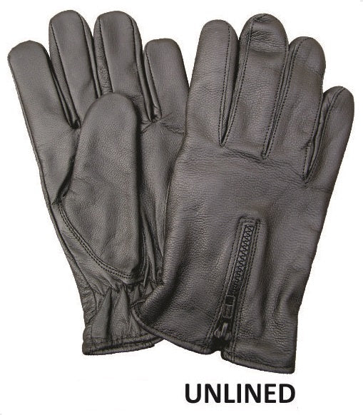 Unlined Leather Driving gloves with zippered Elite back.