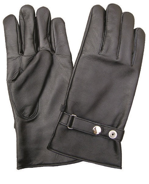 Silver Snap Adjustable Full Finger Lined Driving Gloves Pro -