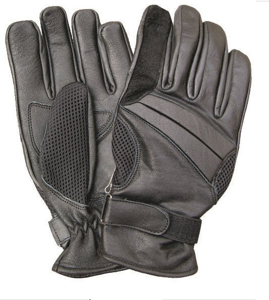 Ventilated Gel Palm Full Finger Driving Gloves with Velcro Pro Strap