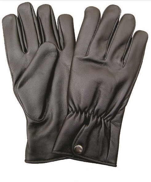 Full Finger Leather Driving Gloves with Elastic Wrist & Snap Elite Closure