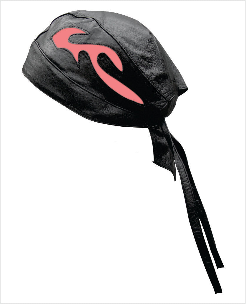 Classic Skull Cap with Pink Flame