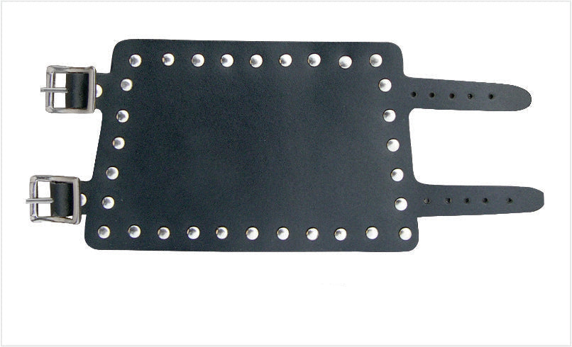 Large Leather Wristband with studs and two buckle Rider straps